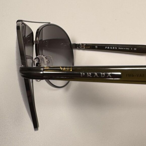 Prada SPR50N Sunglasses 63mm Gunmetal Aviator Gradient Made In Italy 5AV-4M1 - Picture 3 of 11